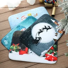 Рождественский фланелевый ковер с принтом оленей для гостиной, спальни, Противоскользящий коврик для пола, модный ковер для кухни