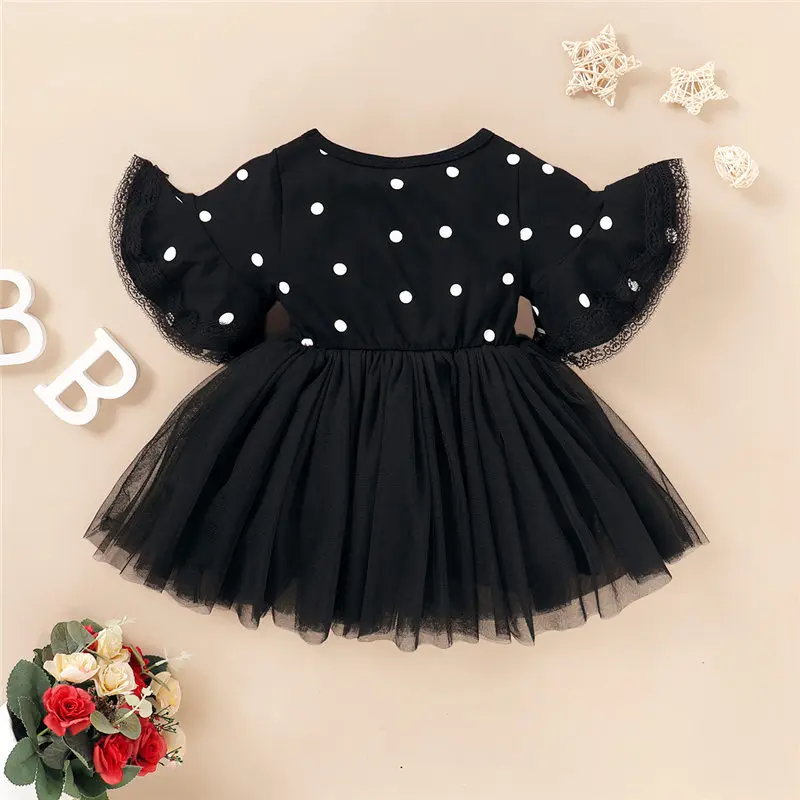 kids girl summer dress black tutu dress (11)