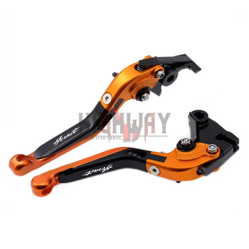 Orange Складные Выдвижные регулируемые CNC алюминиевые мотоциклетные тормозные рычаги сцепления для HONDA CB599 CB600 HORNET 1998-2006 CB919 - Цвет: Orange