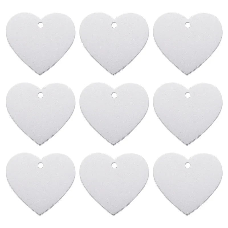 20 шт. алюминиевые подвески в форме сердца лазерная вырезка пустые штампованные