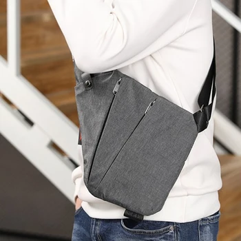 

Men Messenger Anti Theft Chest Bag Wallet Multifunctional Sports Phone Fashion Adjustable Strap Oxford Fabric Crossbody Pouch