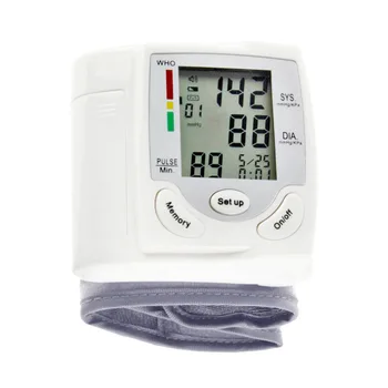 

Automatic Digital LCD Display Wrist Blood Pressure Monitor Heart Beat Rate Pulse Meter Measure Tonometer Sphygmomanometer White