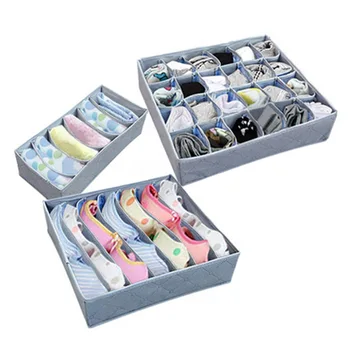 

3pcs Foldable Underwear Bra Fabric Socks Box Storage Organizer Drawer Dividers JS22