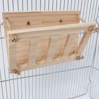 

Solid Wood Rabbit Feeding Hay Rack Multifunction Foldable Top Shelf 4 Grids 37MB