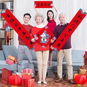 

2020 Chinese Spring Festival Couplets Set Home Wall Sticker Door Hanging Decorations Happy New Year Decor Party Gifts Supply