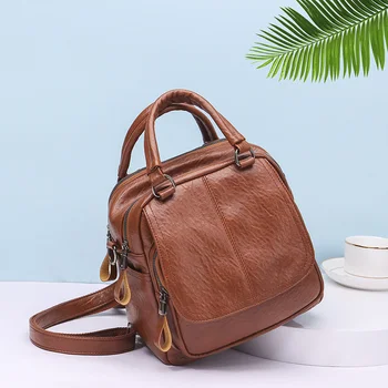 

2021 new trend ladies backpack multifunctional high quality leather PU backpack small ladies casual backpack student backpack
