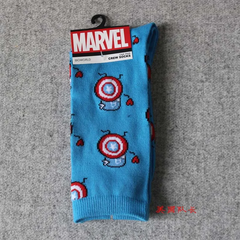 1 Мужские носки, герой комиксов Marvel, носки с героями мультфильмов, Железный человек, Капитан Америка, косплей, гольфы, Человек-паук, Тор, Халк, повседневные носки - Цвет: 1