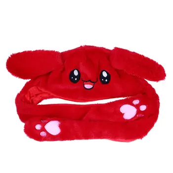 

2019 Kids Cute Plush Rabbit Pinching Bunny Ear Hat Can Move Airbag Cap Toy Gift for Kids Girls Girlfriend Women Accessories