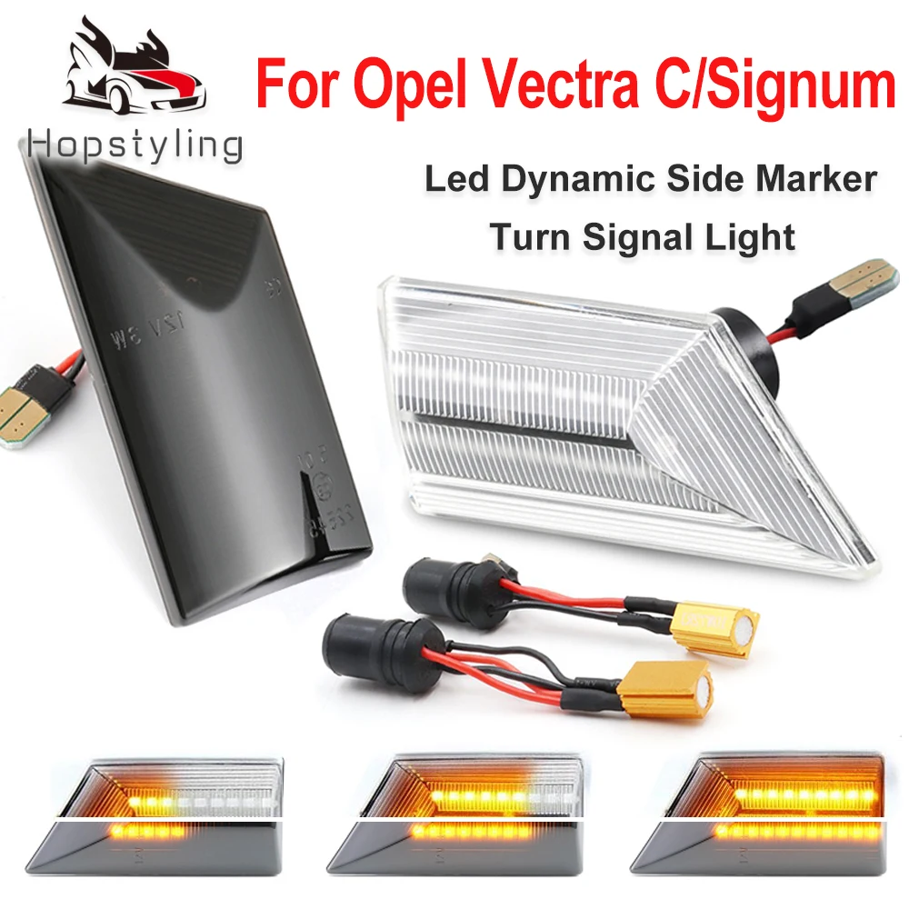 

2PCS Dynamic LED Side Marker Lights 12V Flowing Turn Signal Light Side Repeater Lamp Panel Lamp For Opel Vectra C Opel Signum