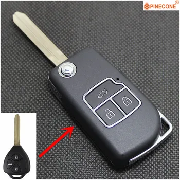 

AURONOVA New Upgrade Flip Key Shell for Toyota Camry 2009 2010 2011 Rav 4 2012 Corolla Key Replace 2 Button Remote Car Key Case