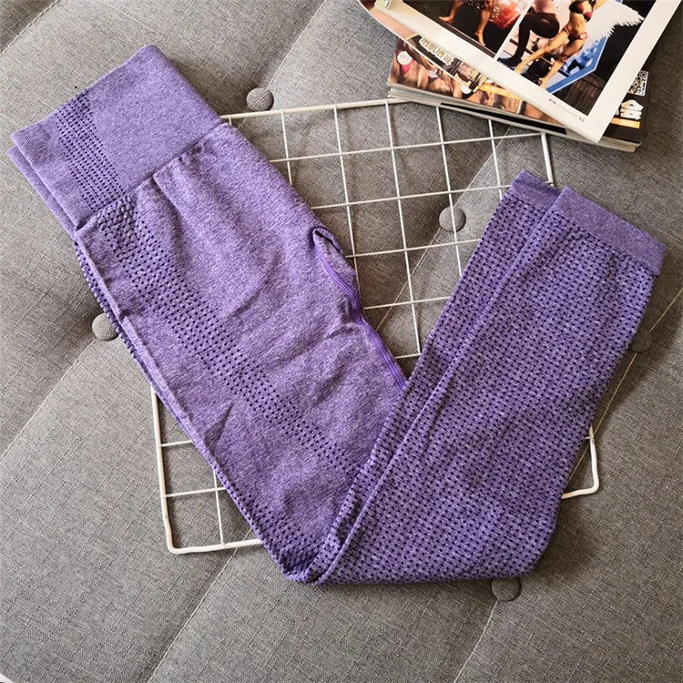 1787 purple Леггинсы для йоги, спортивные женские, для фитнеса, энергетические, бесшовные леггинсы, для спортзала, с высокой талией, штаны для йоги, женские спортивные штаны, спортивная одежда для женщин, для спортзала - Цвет: 1787 purple