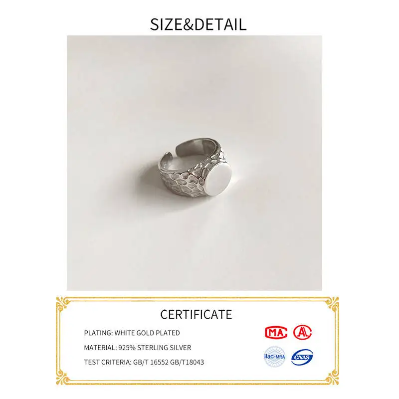 INZATT Настоящее серебро 925 проба геометрическое круглое кольцо с изменяющимся размером для женщин панк ювелирные изделия минималистичные аксессуары подарок