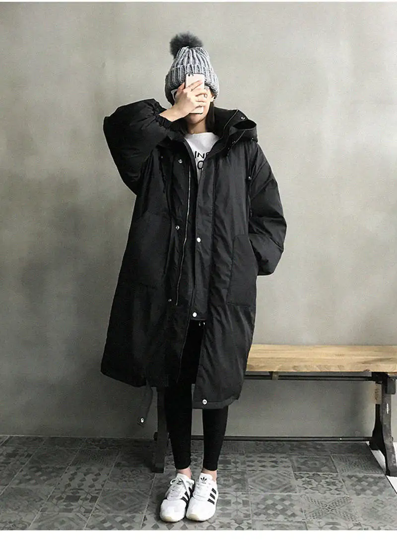Heydress зимнее однотонное теплое женское свободное пуховое пальто дамское белое пуховое пальто Женская Толстая Повседневная Верхняя одежда с капюшоном парки - Цвет: BL