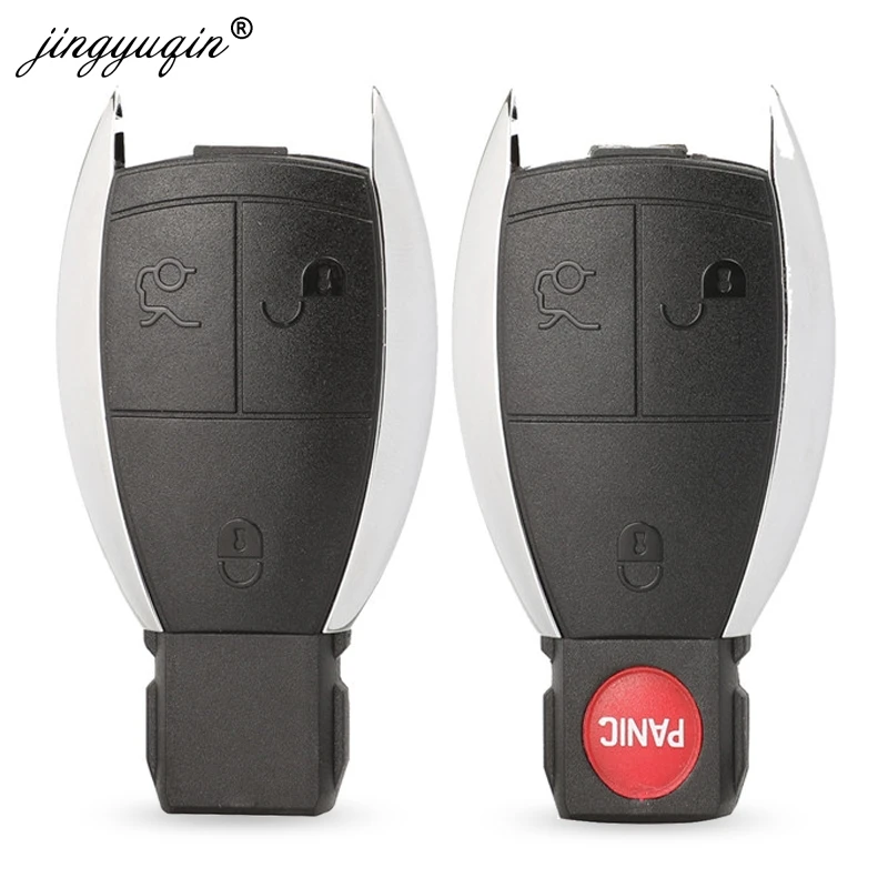 Jingyuqin Per Mercedes Per Benz W203 Smart Chrome Key Shell Fob Case 3 Pulsanti Keyless Cover