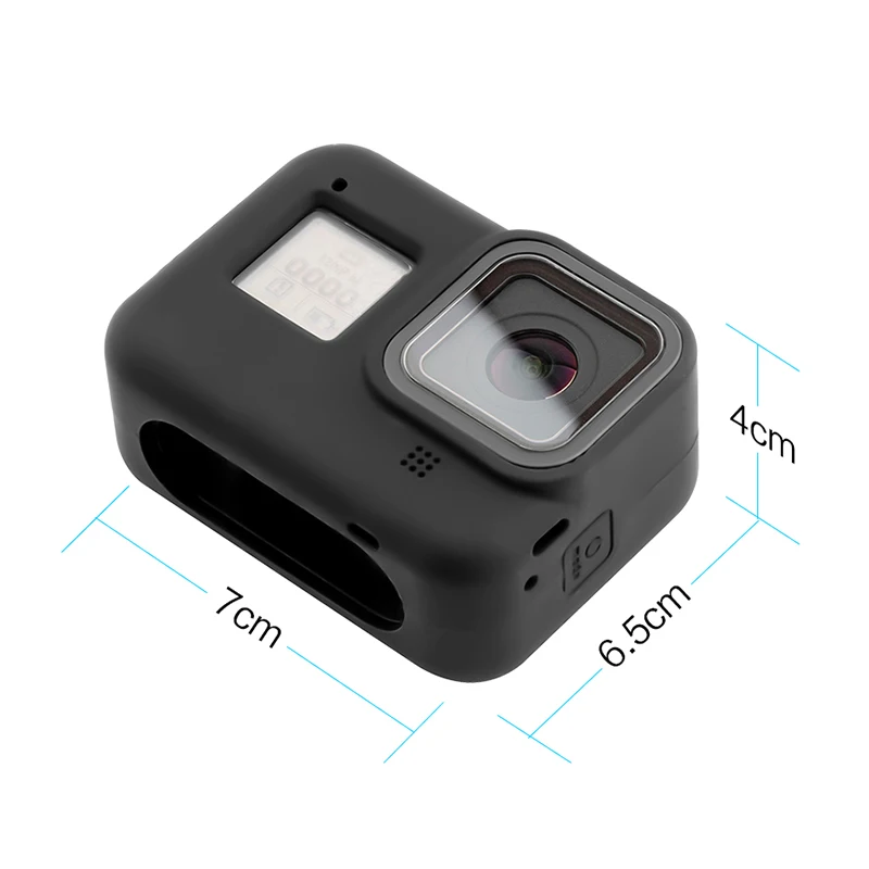 Аксессуары для Go Pro, чехол для экшн-камеры, защитный силиконовый чехол+ крышка объектива для GoPro Hero8, черный цвет