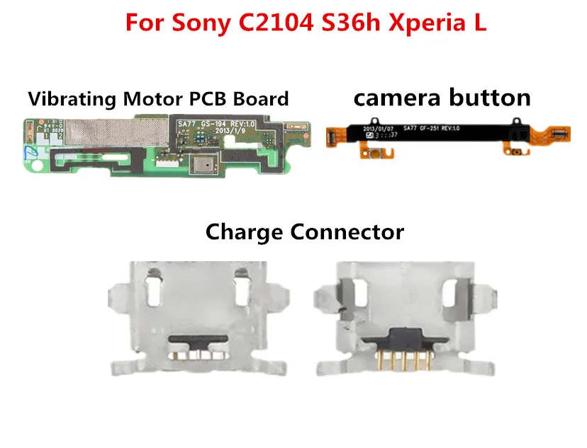 Гибкий кабель для sony C2104 S36 L C2105 S36h ST23i ST26i J кнопка запуска камеры, для материнской платы, разъем для зарядки вибрирующий двигатель PCB