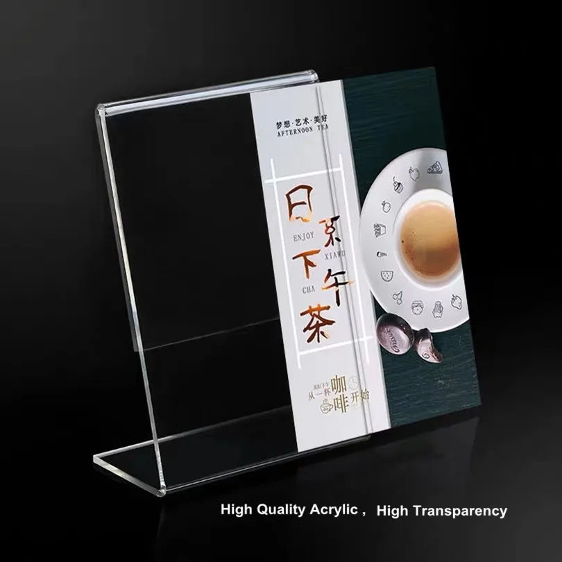 A4 Vertical And Horizontal Acrylic Menu Holders Table Sign Holder Message Holders Flexible PVC Display Holders Photo Holders