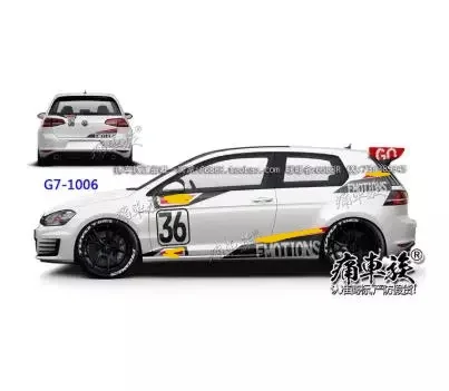 Наклейки для автомобиля Volkswagen golf 7, декоративные наклейки с цветами для гольфа 7, модификация внешнего вида - Название цвета: 08