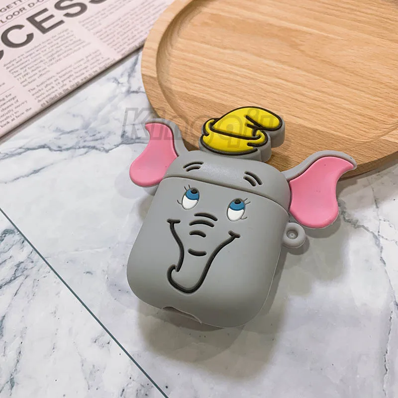 Grayelephant Забавный мультяшный чехол для Apple Airpods 3D защитный чехол милый Bluetooth чехол для наушников Модный мягкий силиконовый чехол s Чехол для гарнитуры - Цвет: Grayelephant