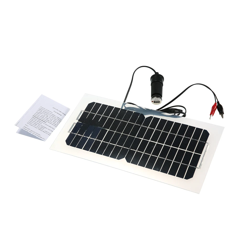 Солнечная панель 18V 5,5 W 31,5x16,5x0,15 CM Полу Гибкая батарея зарядное устройство для автомобиля с кабелями
