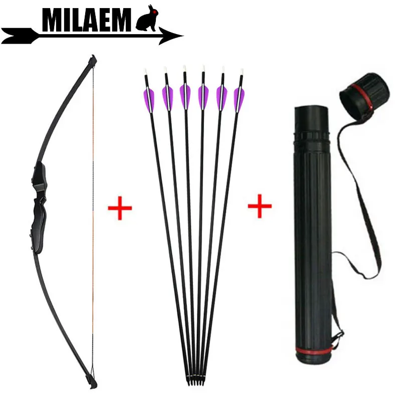 

40lbs Archery Recurve Bow And Arrow Set Straight Bow 32inch Carbon Arrow With Arrow Quiver Training Shooting Hunting Accessories