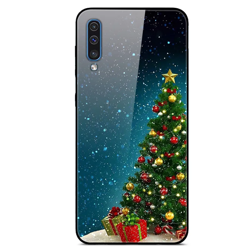 6," для samsung A50 чехол Роскошная стеклянная задняя крышка чехол для телефона для samsung Galaxy A50 A30s чехол A 50 мягкая рамка Рождество - Цвет: Picture 56