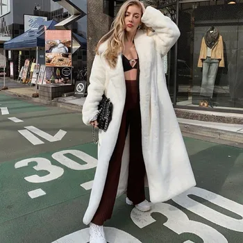 

Women Plus Size Short Faux Coat Warm Furry Faux Long Slim Casual Overcoats Female Outer Jacket Long Sleeve Outerwear #118