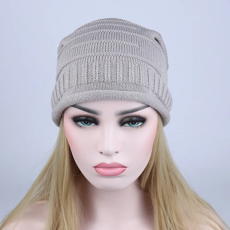Новые женские зимние шапки, вязанная шерстяная Повседневная шапка Gorros, Толстая теплая шапка, шапка бини для женщин
