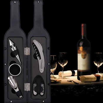 

1 Set 3pcs/5pcs Wine Bottle Corkscrew Set Tool Bottle-Shaped Holder Bottle Opener Gift UND Sale