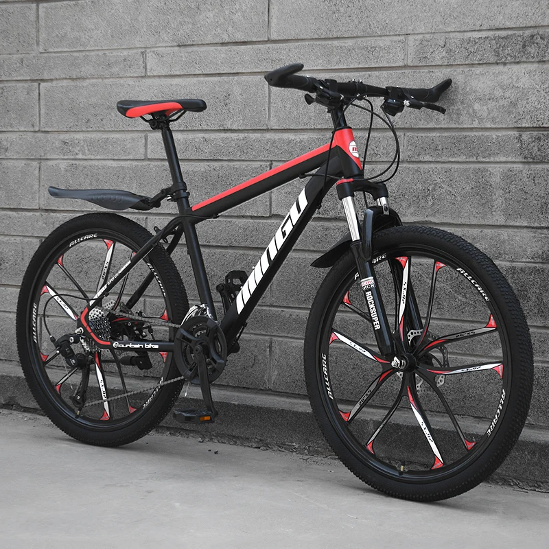 Mountain Bike 24/26 inch Speed Ten Knife Wheel Off-road Double Disc Brake Oil Brake Shock Absorber Road Racing Student Adult