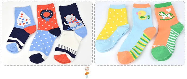 CHILDREN'S Socks Combed Cotton Kids Cotton Socks Cartoon Children Tube Socks Sweat Absorbing Primary School STUDENT'S Athletic S