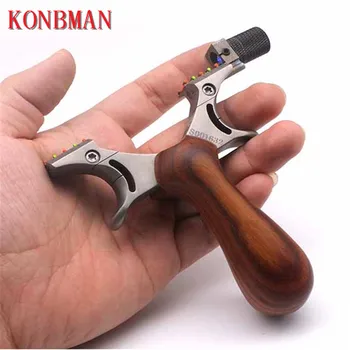 

2020 Precise TC21 Titanium Alloy wood Slingshot Catapult Outdoor Hunting Shooting Sling shot with Powerful Flat Rubber Band