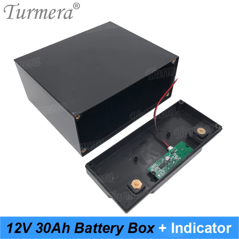 Turmera 12V 30Ah Battery Box Storage Case with Capacity Indicator Build 48Piece 18650 Battery for Uninterrupted Power Supply 12V 05