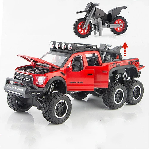 Red Ford F150 Ford Raptor F150 модель пикапа имитирует сплав модель дорожного транспортного средства модифицированный автомобиль детская игрушка автомобиль мальчик - Цвет: Red Ford F150
