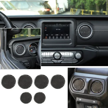 

6pcs Stylish Design Real Carbon Fiber Dashboard+Rear Air Vent Trim For Jeep Wrangler JL 18-19 For Jeep Gladiator JT 2020