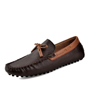 

2019 Mens Shoes Casual Fashion Peas Shoes Genuine Leather Men Loafers Moccasins Slip On Men's Flats Male Driving Shoe