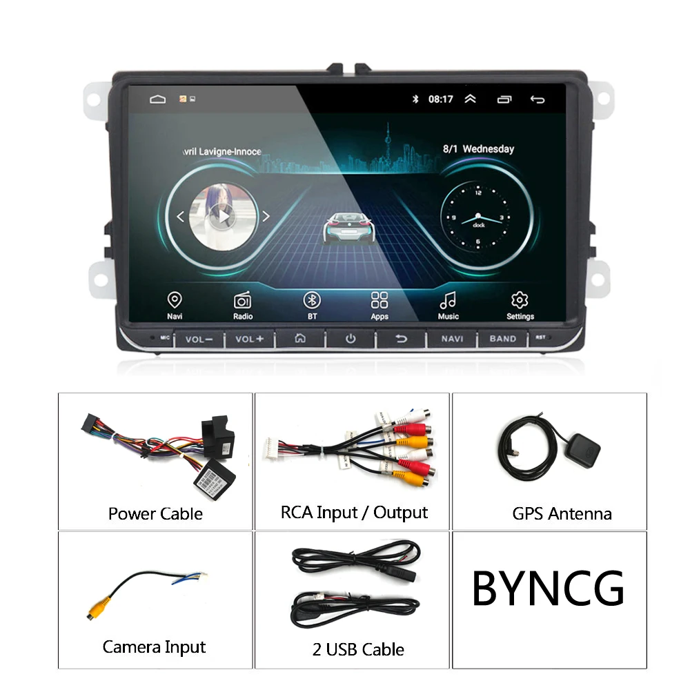 9 &quotAndroid 8 0 автомобильное радио gps навигация для VW Skoda Octavia golf 5 6 touran passat B6 jetta polo tiguan