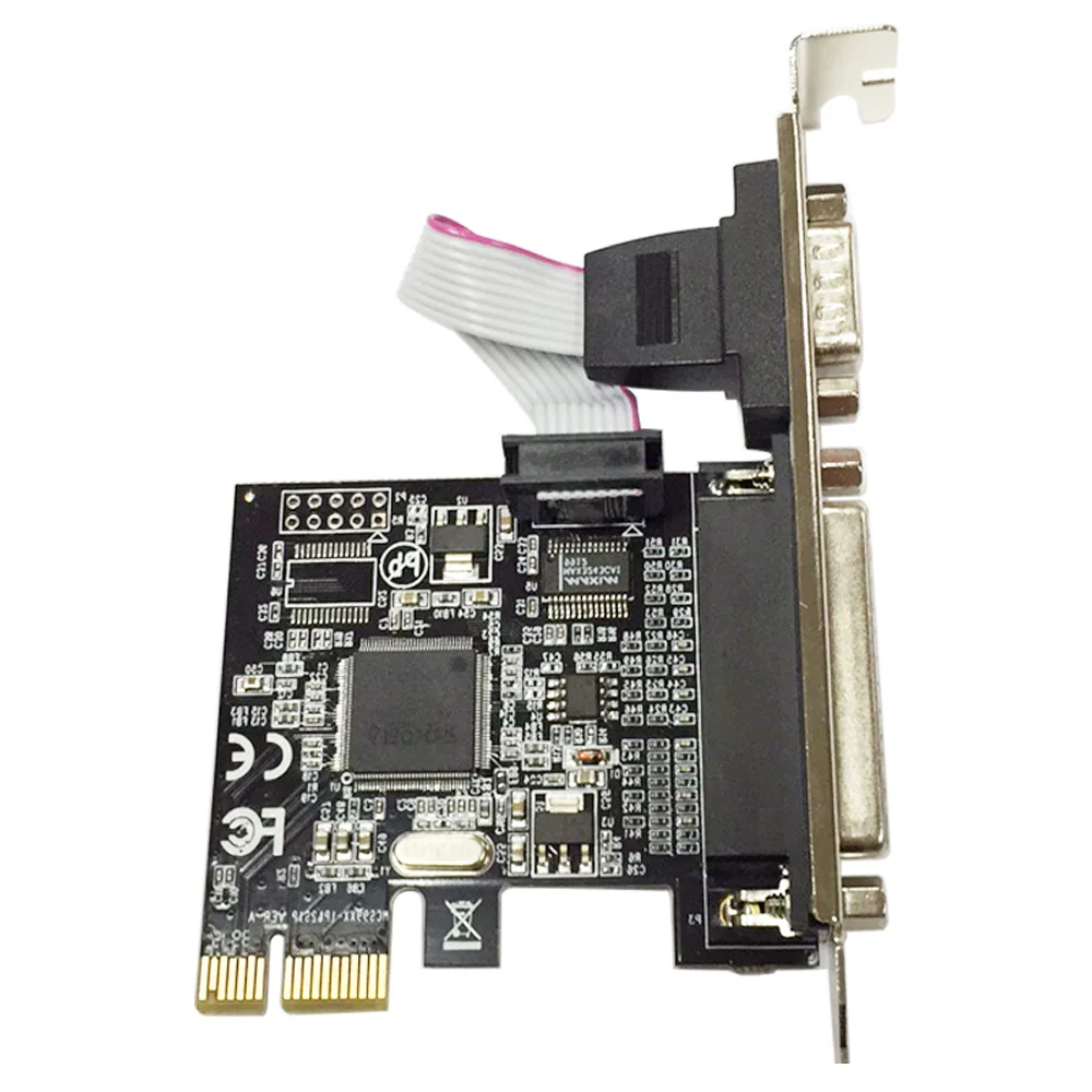 PCIe 1* последовательный 1* карта с параллельным портом и выражением RS232 порт принтера PCIe PCI-e riser Card с чипсетом AX9900