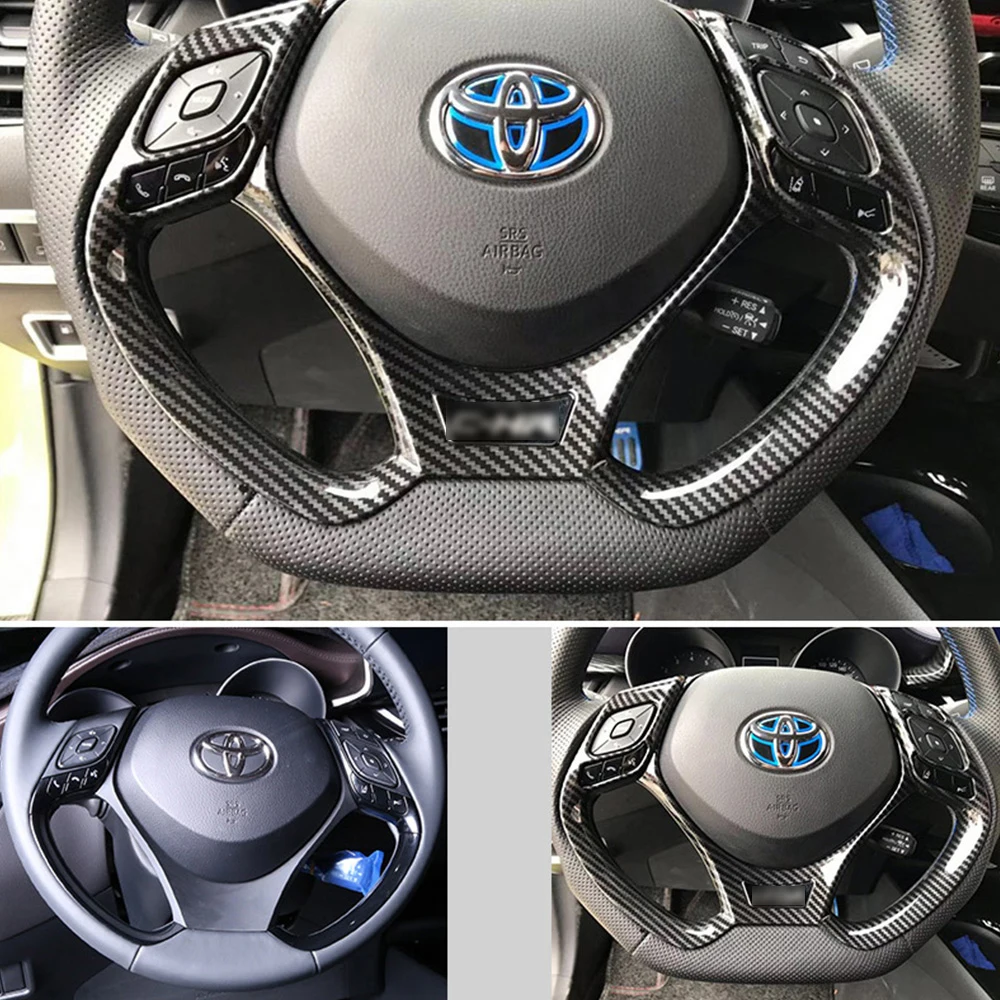 

Car Steering Wheel Panel Trim Stickers For 2016 2017 2018 Toyota C-HR CHR C HR Auto Interior Covers Car Styling Accessories