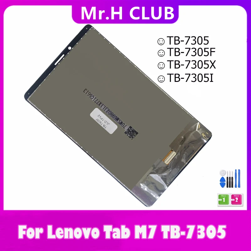레노버 탭 M7 TB-7305 TB-7305F TB-7305i TB-7305x LCD 디스플레이 터치 스크린, 3G 4G 와이파이 디지타이저 어셈블리, 테스트 완료 7 인치 LCD