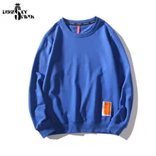 Harajuku модная толстовка, однотонный пуловер в стиле хип-хоп, уличная Мужская толстовка, толстовка в стиле хип-хоп, свободная Осенняя верхняя одежда большого размера