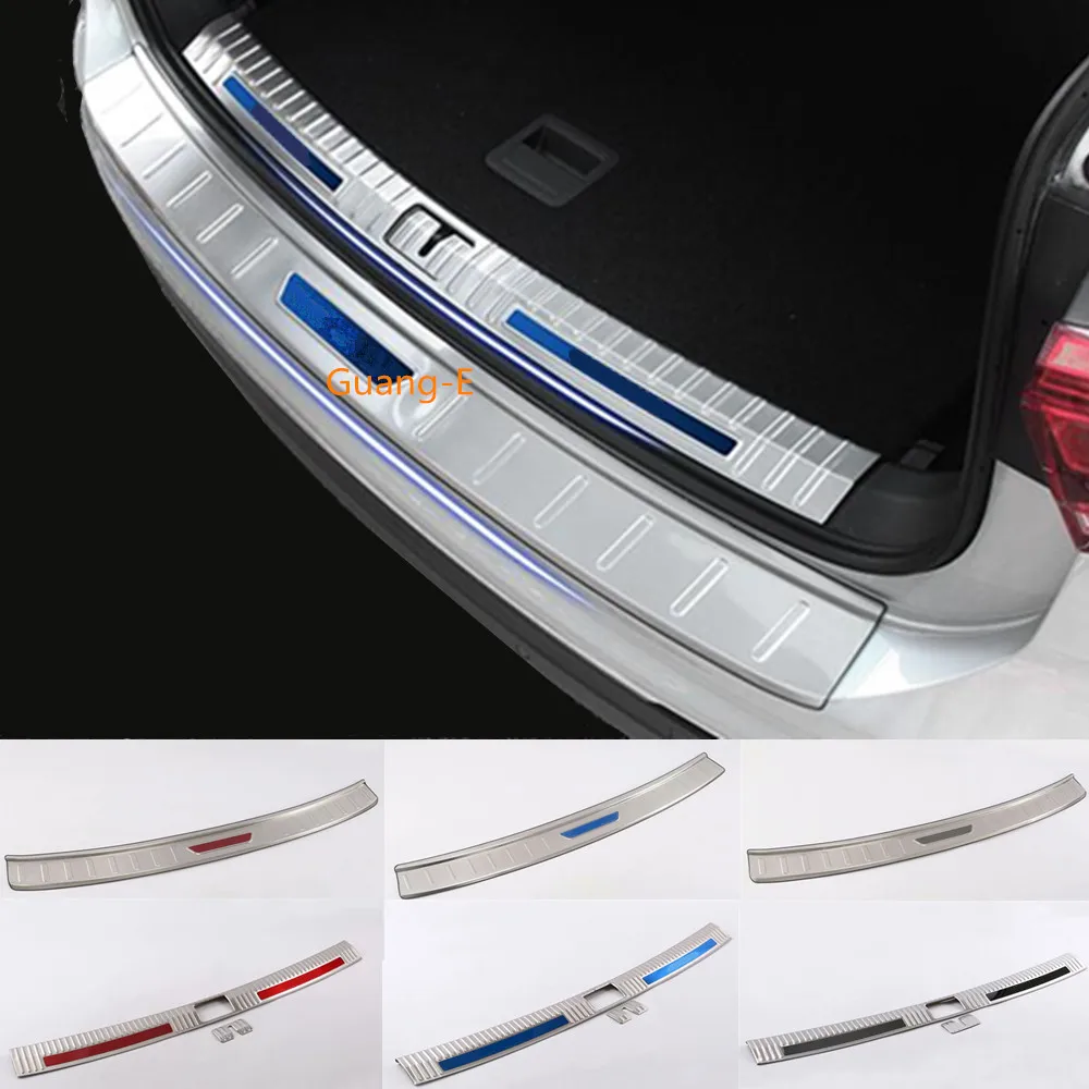 Car External Inner Rear Bumper Protect Trunk Trim Cover Plate Pedal For Volkswagen VW TiguanL Tiguan L MK2