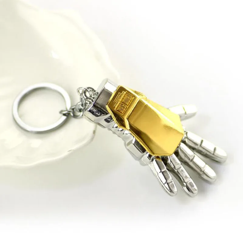 10pcs/lot Fashion Jewelry Marvel Comics Retro The Avengers Iron Man Palm Golves Keychain Superhero Trendy Alloy Keyring For Men