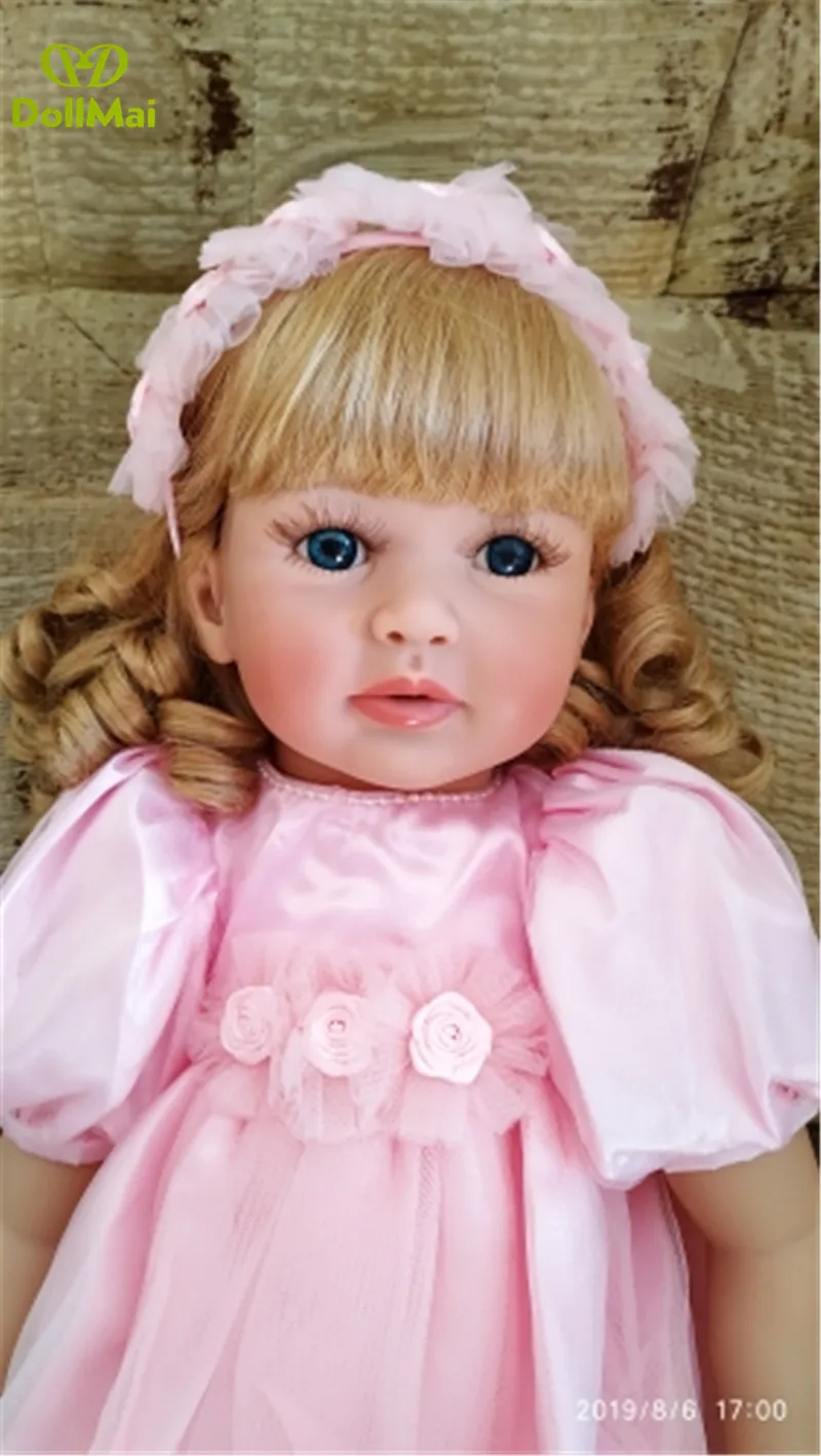 2" Большая Розовая кукла принцессы bebe reborn для маленьких девочек, Мягкая силиконовая виниловая кукла для новорожденных, куклы для детей в подарок