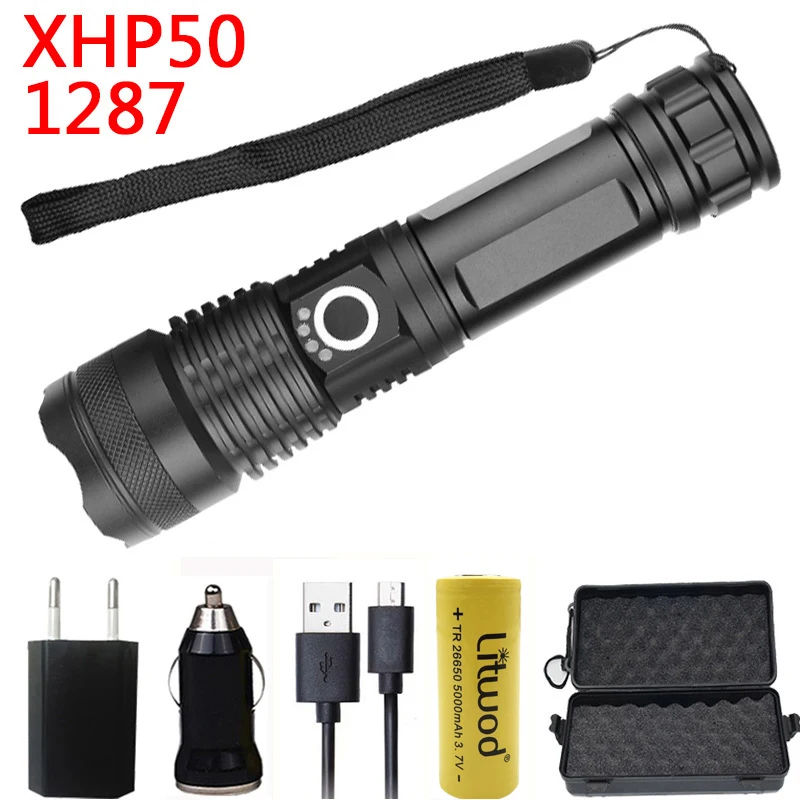 Litwod Z25 1282 CREE XHP70.2 и XHP50 перезаряжаемый Мощный тактический светодиодный фонарик, светильник, мощность лампы, аккумулятор 18650 26650 - Испускаемый цвет: Option D