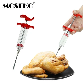 

MOSEKO BBQ Meat Syringe Marinade Injector Poultry Turkey Chicken Flavor Syringe Cooking Sauce Injection Tool Kitchen Accessories
