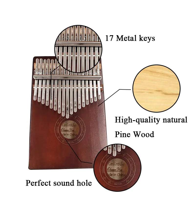 17 Key Kalimba Высококачественная сосновая древесина «пианино для больших пальцев» популярные африканские Музыкальные инструменты для начинающих подарок аксессуары