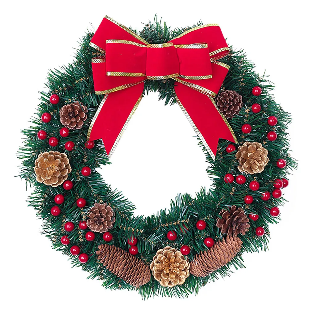 best selling products Christmas Decorations Window Props Shopping Mall Scene Layout Rattan Wreath support dropshipping - Цвет: as show