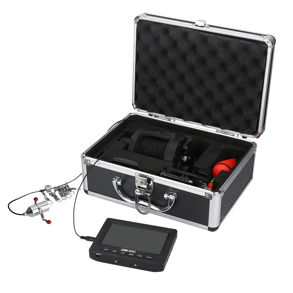 

Underwater Fishing Video Camera Kit 4.3 Inches Color Monitor with Explosion Fishing Hooks 5000mAh Battery 8 Pcs IR LED Lights