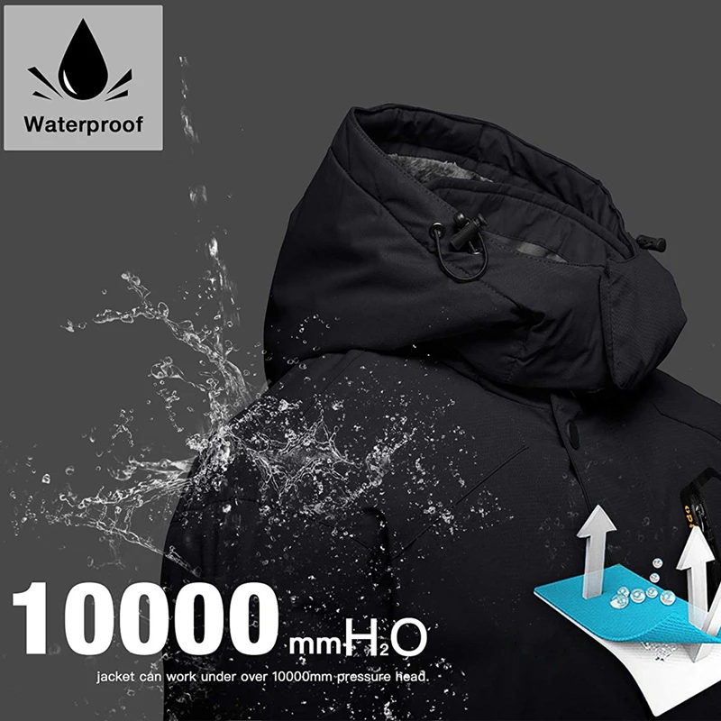 Зимняя мужская водонепроницаемая Спортивная куртка TWTOPSE теплая флисовая для